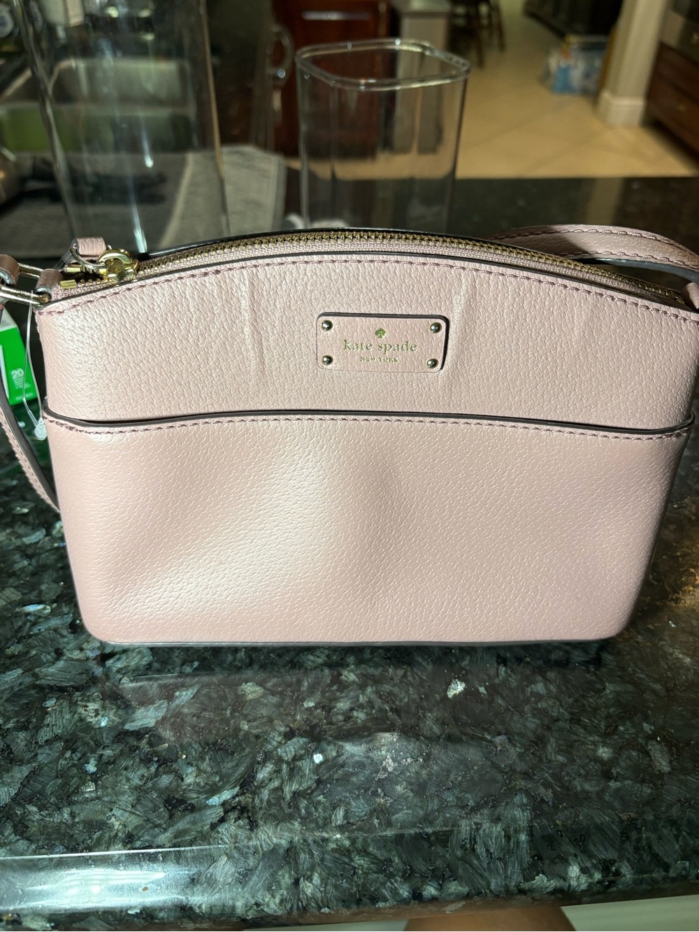 kate spade Light Pink Leather Crossbody Bag with Gold Hardware